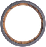 Zirconium 6 mm Guitar String Inlay & Olive Wood Sleeve Comfort-Fit Half Round Band Size 9