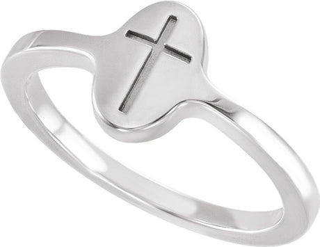 Sterling Silver Cross Signet Ring
