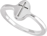 Sterling Silver Cross Signet Ring