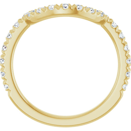 14K Yellow Gold 3/8 CTW Natural Diamond Contour Band