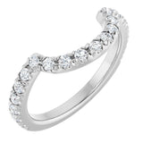 14K White Gold 3/8 CTW Natural Diamond Contour Band