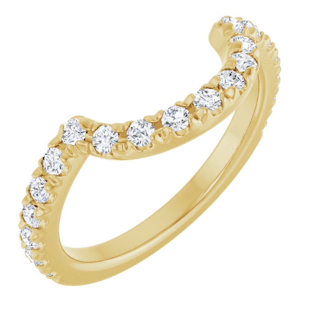14K Yellow Gold 3/8 CTW Lab-Grown Diamond Contour Band