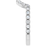 14K White Gold 3/8 CTW Natural Diamond Contour Band