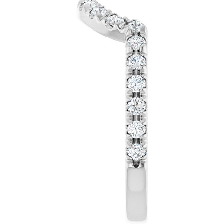 14K White Gold 3/8 CTW Natural Diamond Contour Band