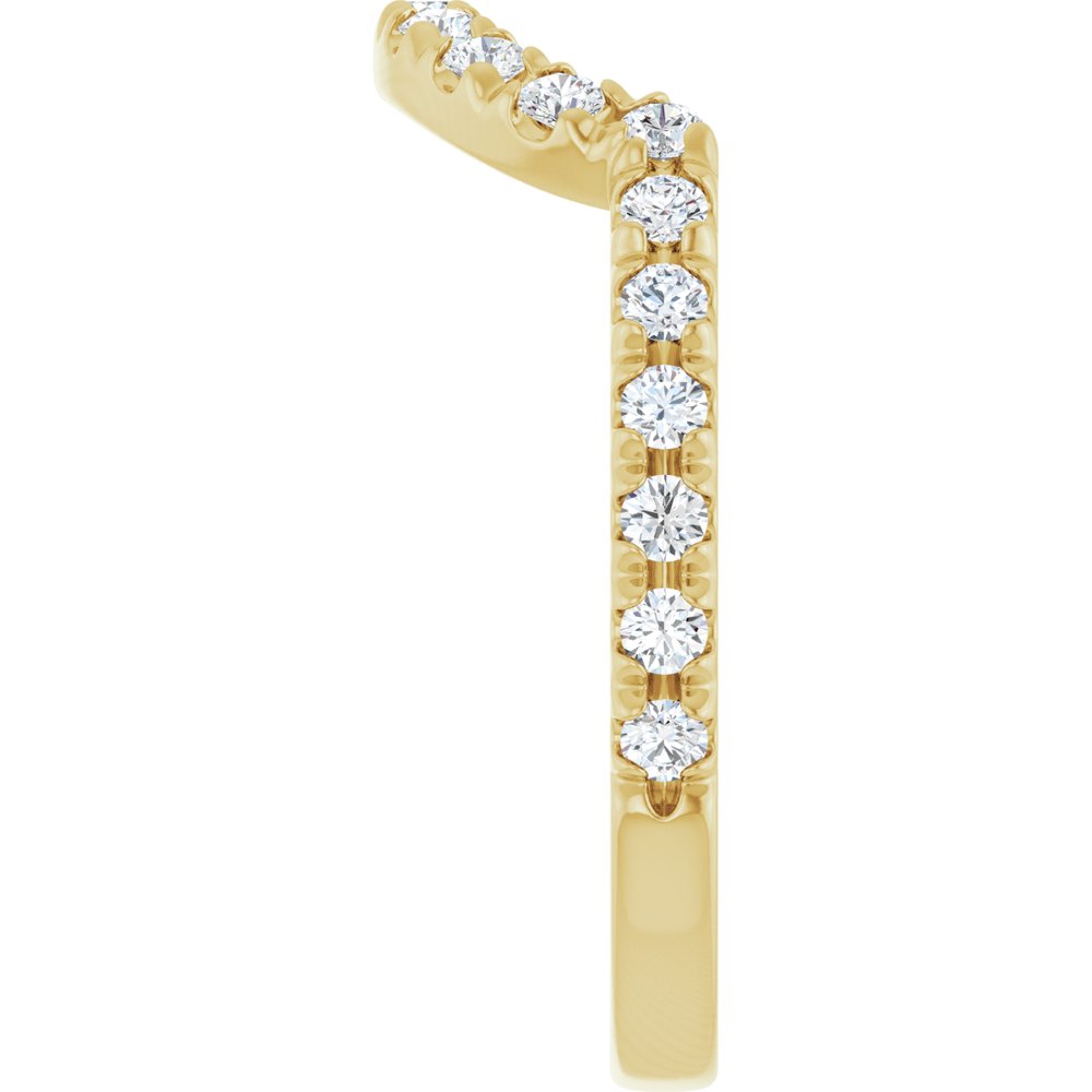 14K Yellow Gold 3/8 CTW Lab-Grown Diamond Contour Band