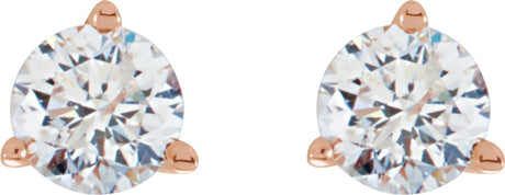 14K Rose Gold 1/5 CTW Natural Diamond Stud Earrings