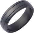 Zirconium 6 mm Spinner Inlay Comfort-Fit Half-Round Band Size 9