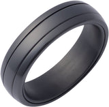 Zirconium 6 mm Spinner Inlay Comfort-Fit Half-Round Band Size 9