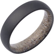 Zirconium 6 mm Elk Antler Interior Sleeve Comfort-Fit Half-Round Band with Matte Finish Size 10