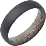 Zirconium 6 mm Elk Antler Interior Sleeve Comfort-Fit Half-Round Band with Matte Finish Size 10