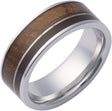 Cobalt 8 mm Whiskey Barrel Wood & Brown Epoxy Inlay Comfort-Fit Flat Comfort-Fit Band Size 8