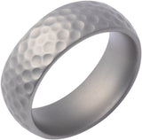Cobalt 8 mm Golf Ball Texture Comfort-Fit Dome Band with Matte Finish Size 8