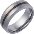 Tungsten 8 mm Crushed Red Dino Inlay Comfort-Fit Beveled-Edge Band with Satin Finish Size 8