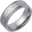 Tungsten 8 mm Engraved Celtic-Inspired Knot Comfort-Fit Band with Satin Finish Size 8