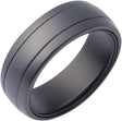 Zirconium 8 mm Spinner Inlay Comfort-Fit Half-Round Band Size 8