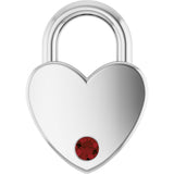 Sterling Silver Natural Mozambique Garnet Heart Locket Charm/Pendant
