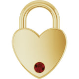 14K Yellow Gold Natural Mozambique Garnet Heart Locket Charm/Pendant