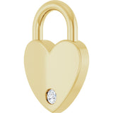 14K Yellow Gold .03 CT Lab-Grown Diamond Heart Locket Charm/Pendant