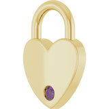 14K Yellow Gold Lab-Grown Alexandrite Heart Locket Charm/Pendant