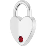 Sterling Silver Lab-Grown Ruby Heart Locket Charm/Pendant