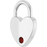 Sterling Silver Natural Mozambique Garnet Heart Locket Charm/Pendant