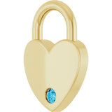 14K Yellow Gold Natural Aquamarine Heart Locket Charm/Pendant