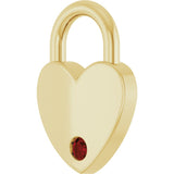 14K Yellow Gold Natural Mozambique Garnet Heart Locket Charm/Pendant