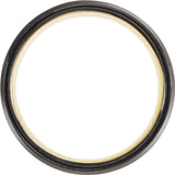 18K Yellow Gold PVD & Black PVD Tungsten 8 mm Beveled-Edge Grooved Comfort-Fit Band Size 8