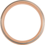 18K Rose Gold PVD Tungsten 6 mm Grooved Half-Round Comfort-Fit Band Size 10