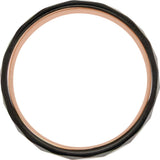 18K Rose Gold PVD Tungsten 6 mm Geometric Faceted Comfort-Fit Band Size 10
