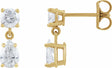 14K Yellow Gold 1 1/2 CTW Lab-Grown Diamond Two-Stone Earrings