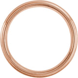 18K Rose Gold PVD Tungsten 6 mm Grooved Comfort-Fit Band Size 10