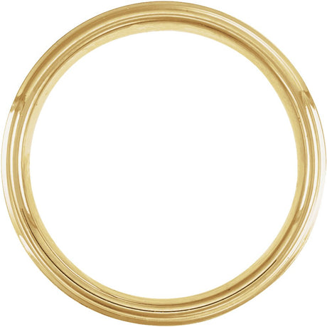 18K Yellow Gold PVD Tungsten 6 mm Stepped-Edge Comfort-Fit Flat Band Size 10