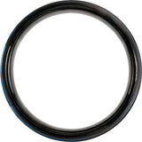 Black & Blue PVD Tungsten 6 mm Grooved Comfort-Fit Half Round Band Size 7