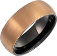 18K Rose Gold PVD & Black PVD Tungsten 8 mm Comfort-Fit Half Round Band Size 10
