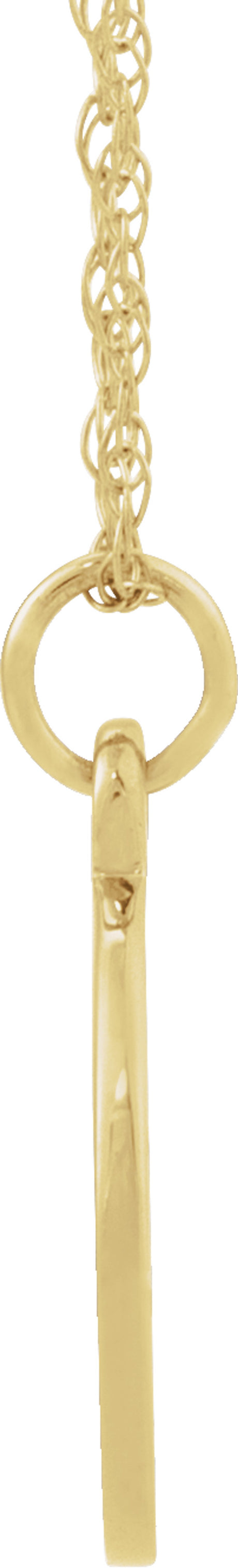 14K Yellow Gold Cross Disc 18"Necklace