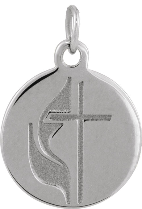 Sterling Silver Cross Disc Pendant