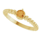 14K Yellow Gold Natural Citrine Graduated Bead Ring
