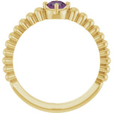 14K Yellow Gold Lab-Grown Alexandrite Graduated Bead Ring