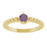 14K Yellow Gold Lab-Grown Alexandrite Graduated Bead Ring