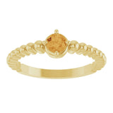 14K Yellow Gold Natural Citrine Graduated Bead Ring