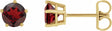 14K Yellow Gold Natural Mozambique Garnet Stud Earrings