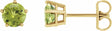 14K Yellow Gold Natural Peridot Stud Earrings