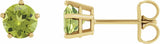 14K Yellow Gold Natural Peridot Stud Earrings