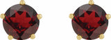 14K Yellow Gold Natural Mozambique Garnet Stud Earrings
