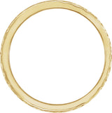 14K Yellow Gold Hand-Engraved  Wheat Pattern Flat Band Size 6