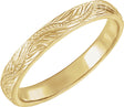 14K Yellow Gold Hand-Engraved Vintage-Inspired Flat Band Size 6