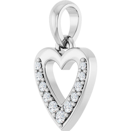 14K White Gold .05 CTW Lab-Grown Diamond Heart Charm/Pendant