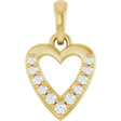 14K Yellow Gold .05 CTW Lab-Grown Diamond Heart Charm/Pendant