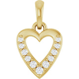 14K Yellow Gold .05 CTW Lab-Grown Diamond Heart Charm/Pendant